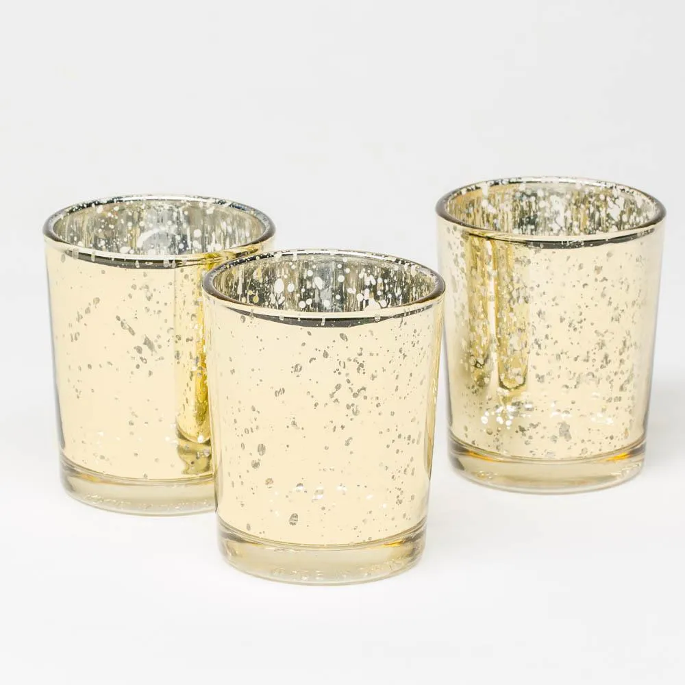 Gold Speckled Votive Candle Holders For Hire