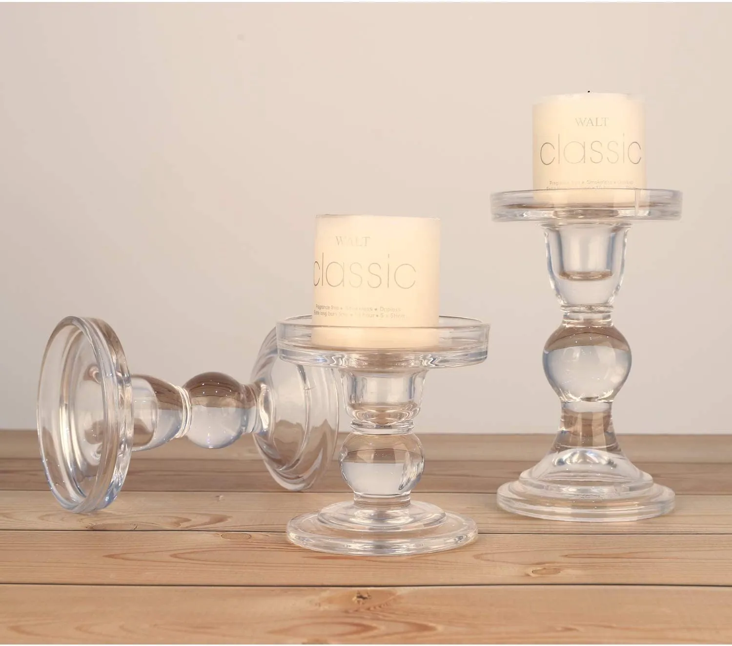 Trio of Glass Candle Holder For Hire