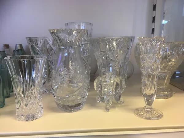 Vintage Cut Glass Vase Collection For Hire