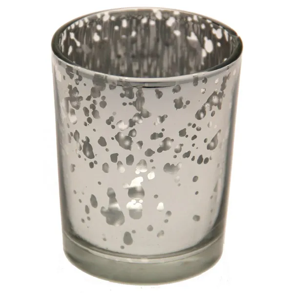 Silver Speckled Effect Votive Glass Candle Holders For Hire