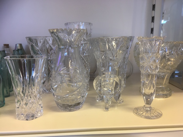 Vintage Cut Glass Vase Collection For Hire