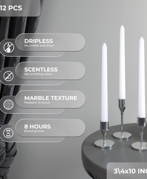 White wax taper dinner candles