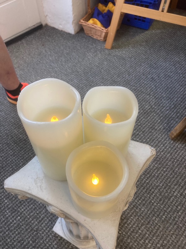Cool white led discount pillar candles