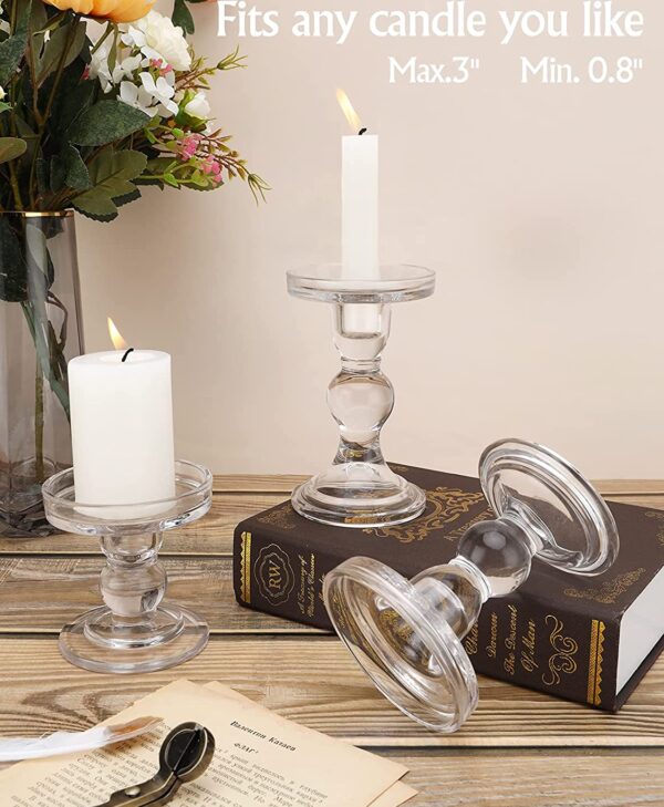 Trio of Glass Candle Holders Hire